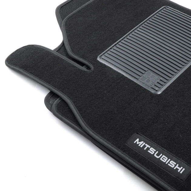 Коврики автомобильные текстиль MB Lancer IX 2003-07 Черные + Перемычка GRIP основа липучка ворс стрижен - изображение 2
