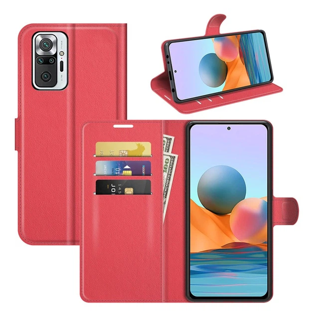 Чехол IETP для Xiaomi Redmi Note 10 Pro книжка кожа PU с визитницей красный - Фото 2 Чехол IETP для Xiaomi Redmi Note 10 Pro книжка кожа PU с визитницей красный - изображение 2