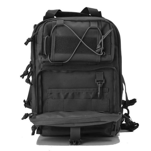 Рюкзак сумка тактична військова Oxford 600D 20л через плече Black - зображення 2