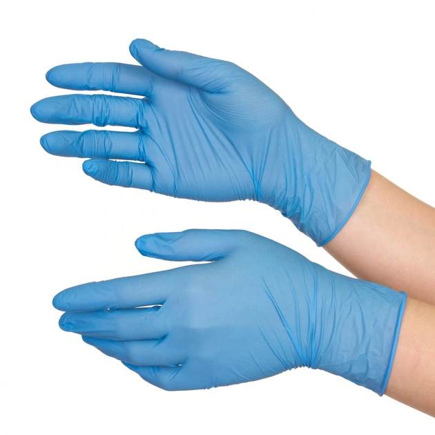 Перчатки нитриловые неопудренные MedTouch Standart MedTouch L Синий - изображение 2