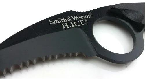 Охотничий нож керамбит нескладной для кемпинга рыбалки Smith & Wesson SWHRT2 Черный - зображення 2