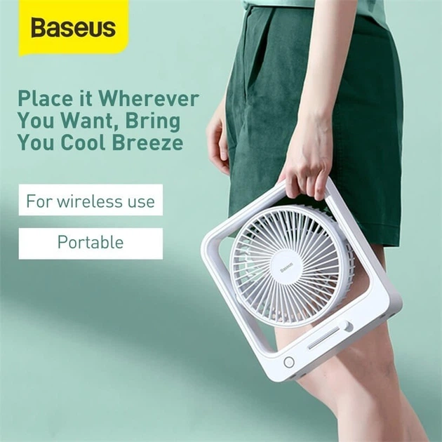 Вентилятор Baseus cube Shaking Fan 5400mAh, 15-45°, 700g - зображення 6