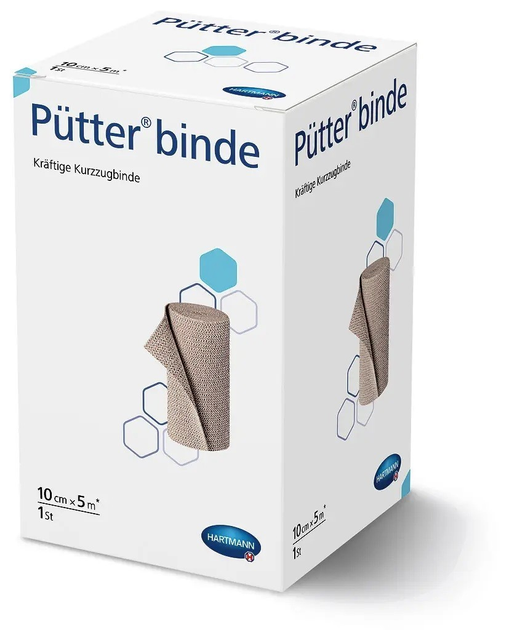 Тугий бинт короткої розтяжності Pütter binde / Пюттер бінде 10см х 5м 1шт - зображення 1