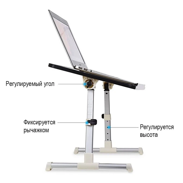 Столик для ноутбука деревянный Laptop Desk Портативный складной стол подставка - Фото 6 Столик для ноутбука деревянный Laptop Desk Портативный складной стол подставка - изображение 6