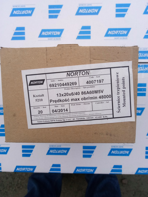 Шліфувальна Головка NORTON 13х20х6х40 - зображення 2