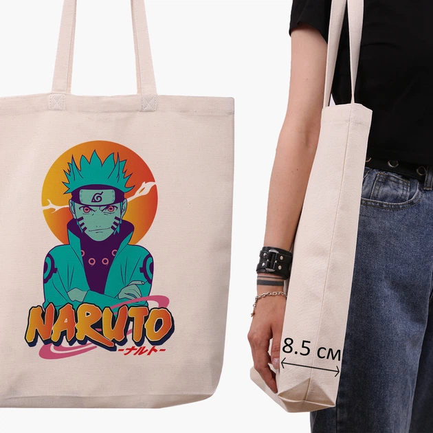 Еко сумка шопер Наруто Узумаки (Naruto Uzumaki) (9227-2631) 41x35x8.5 см Бежевий - Фото 5 Еко сумка шопер Наруто Узумаки (Naruto Uzumaki) (9227-2631) 41x35x8.5 см Бежевий - зображення 5