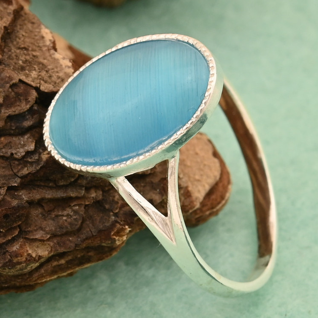 Серебряное кольцо Зеркальце голубой улексит 20 от продавца: Красунька ...