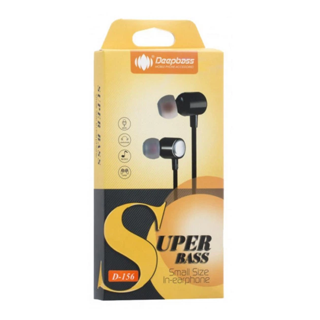 Вакуумні навушники з мікрофоном (гарнітура) DeepBass D-156 Super Bass Чорний 82002b - зображення 2