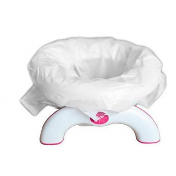 Дитячий дорожній горщик-туалет трансформер Potty for Travel 2-in-1, білий з рожевим - зображення 2