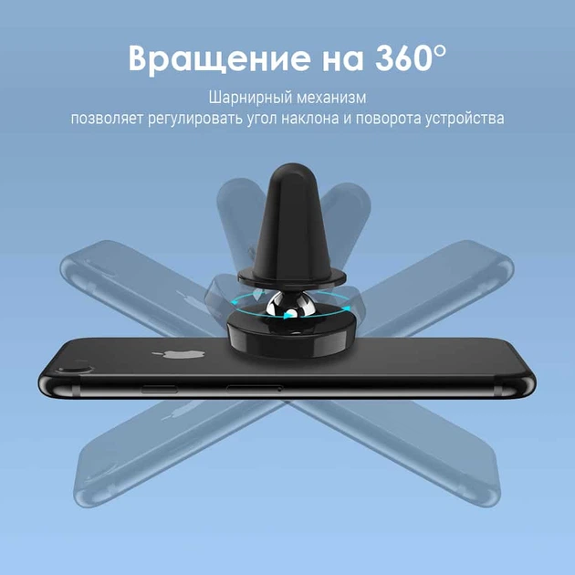 Автодержатель телефона TOPK D20 магнитный Black - изображение 3