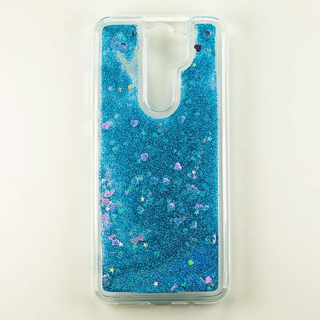 Чехол Glitter для Xiaomi Redmi Note 8 Pro Бампер Жидкий блеск Синий - Фото 1 Чехол Glitter для Xiaomi Redmi Note 8 Pro Бампер Жидкий блеск Синий - изображение 1