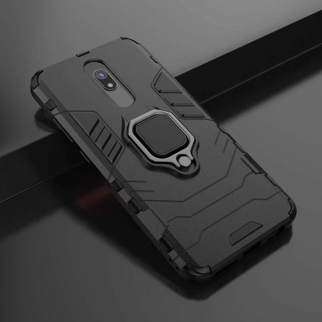 Чехол Iron Ring для Xiaomi Redmi 8A бампер противоударный с подставкой Black - изображение 3
