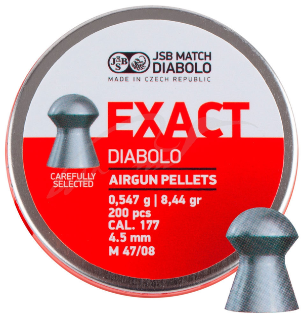 Кулі пневм JSB Diabolo Exact 4,5 мм, 0,547 гр. (200 шт / уп) - зображення 1