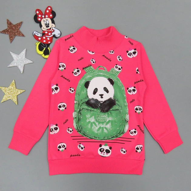 Утепленный свитшот "Панда" Lily kids для девочки 110 см Розовый 15718 - Фото 1 Утепленный свитшот "Панда" Lily kids для девочки 110 см Розовый 15718 - изображение 1