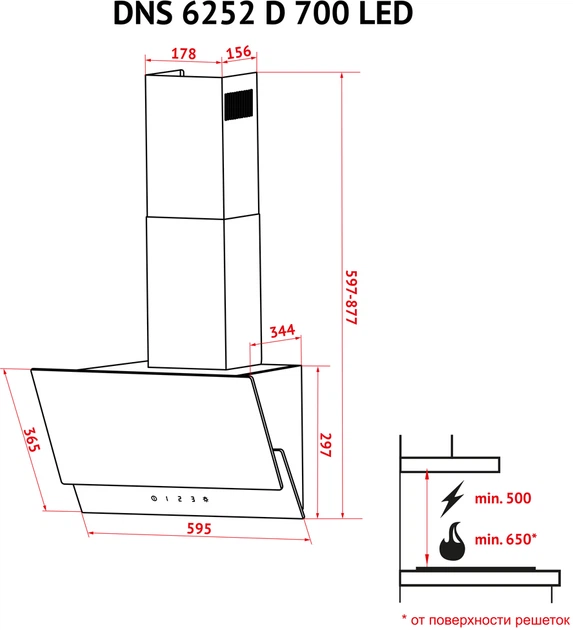 Вытяжка PERFELLI DNS 6252 D 700 BL LED - изображение 14