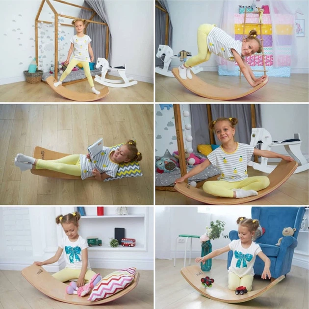 Рокерборд с защитой для пальцев SwaeyBoard Kids 93x28x1.9 см Радуга балансборд - изображение 5