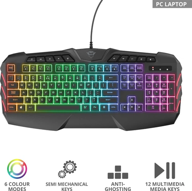 Клавиатура проводная Trust GXT 881 ODYSS Semi-Mech Keyboard USB