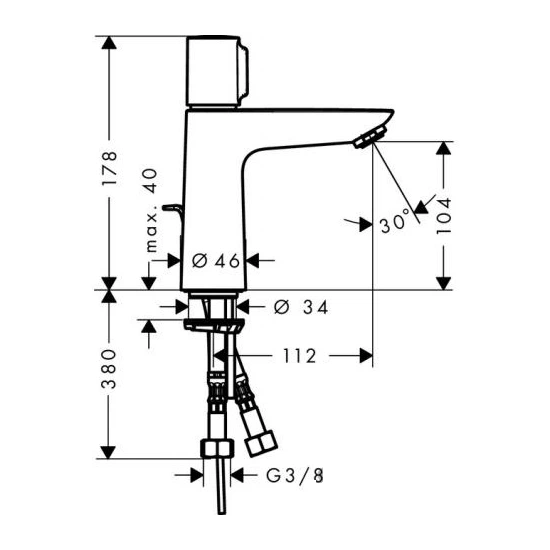 Змішувач для раковини HANSGROHE Talis Select E 71750000 - зображення 2