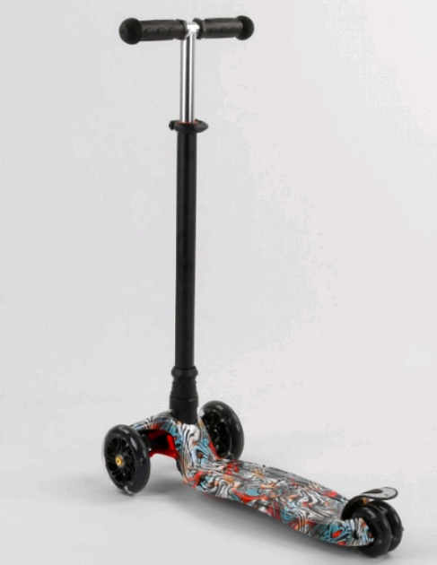 Самокат MAXI "Best Scooter" пластмассовый, 4 колеса PU, СВЕТ A25777/779 ...