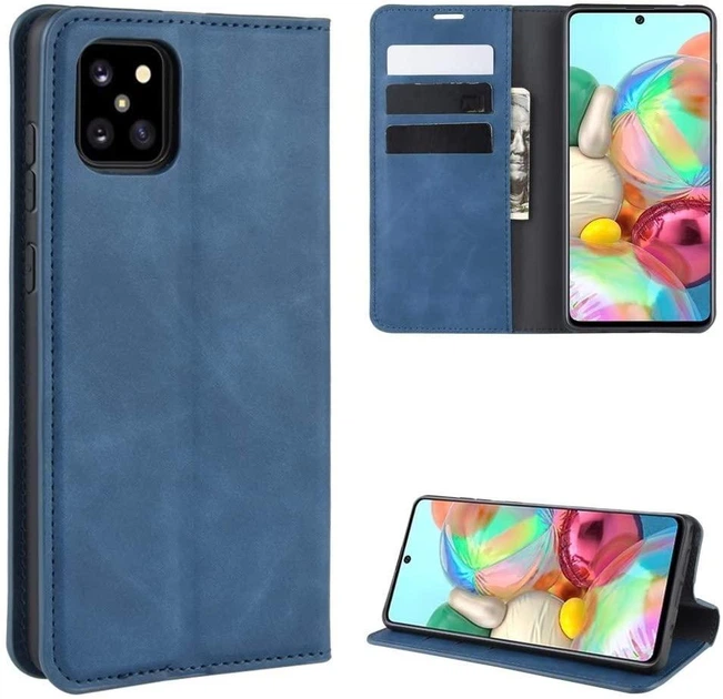 Чехол Taba Retro-Skin для Samsung Galaxy Note 10 Lite / N770 книжка кожа PU с визитницей синий - Фото 2 Чехол Taba Retro-Skin для Samsung Galaxy Note 10 Lite / N770 книжка кожа PU с визитницей синий - изображение 2