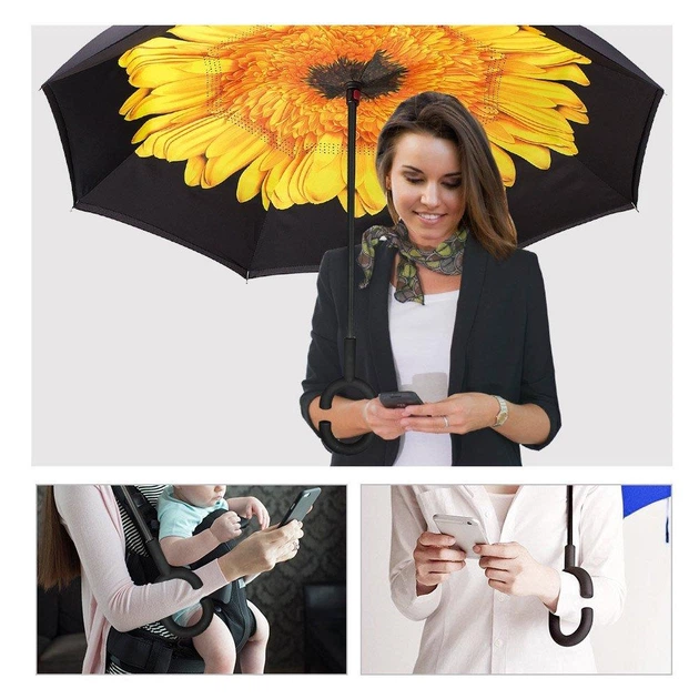 Зонт Lesko Up-Brella Квітка Жовтий - зображення 5