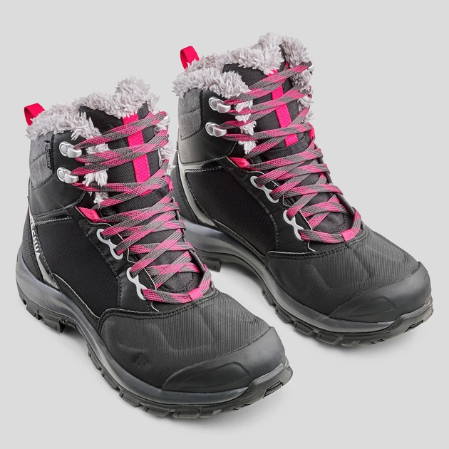 Черевики для зимових походів Quechua SH520 x-warm mid EU41 UA40,5 Чорні з рожевим (899571) - зображення 5