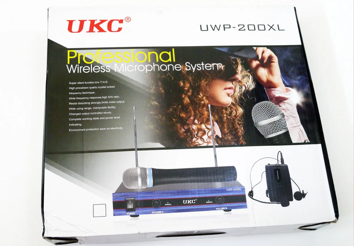 Радиосистема UKC UWP-200XL база 2 радиомикрофона комплект для караоке - изображение 7