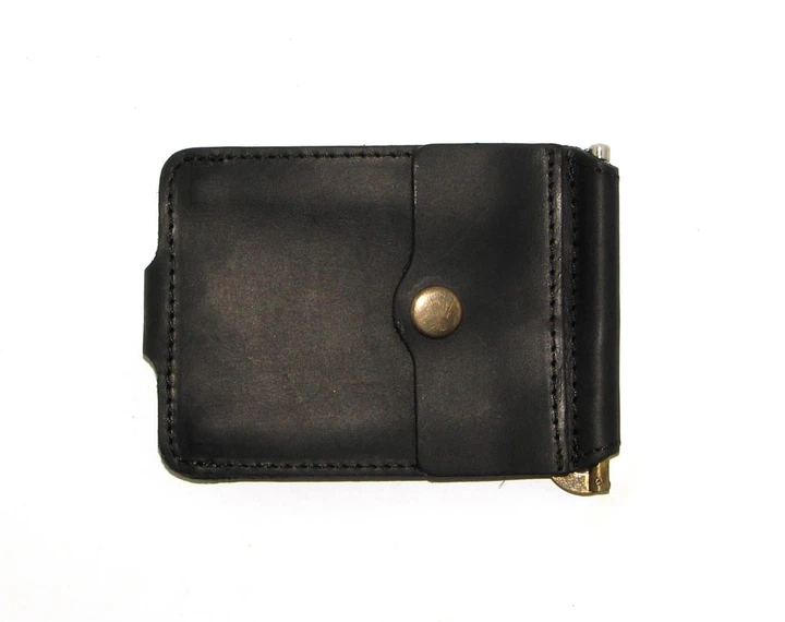 Шкіряний Затиск для Грошей DNK Leather Затиск-H з монетником чорний - Фото 1 Шкіряний Затиск для Грошей DNK Leather Затиск-H з монетником чорний - изображение 1