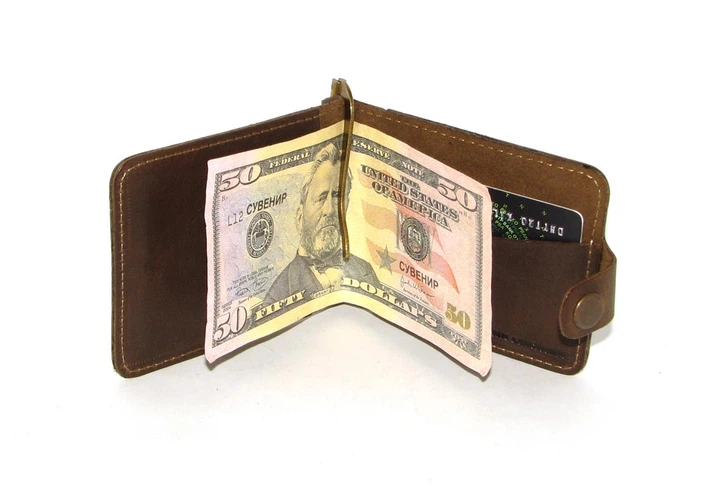 Затиск для грошей DNK Leather DNK Затиск-H col.G - зображення 5