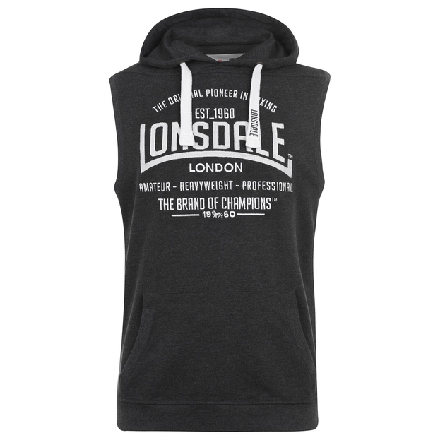 Lonsdale Box Sleeveless Hoodie Mens M Charcoal 4805197 spartano ROZETKA