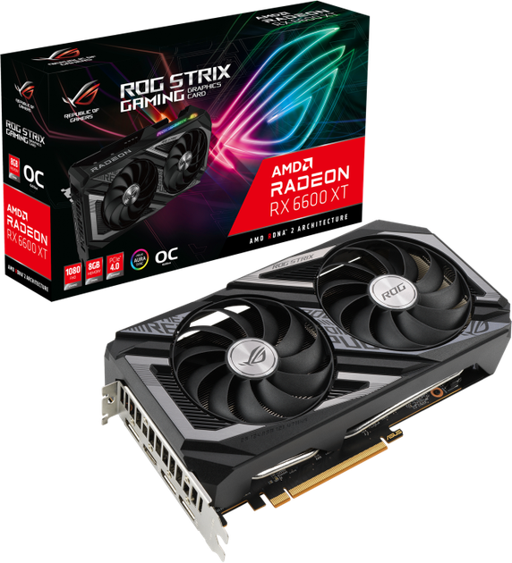 特価】ゲーミングpc新 RX6600XT Видеокарта Asus PCI-Ex Radeon RX 6600 XT ROG Strix OC Edition 8GB