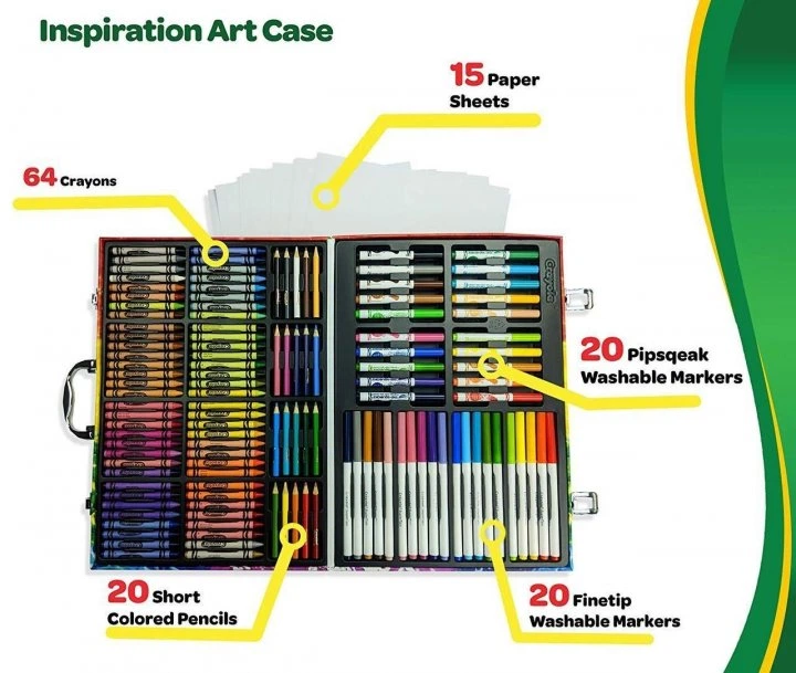 Набір для малювання Арт кейс Crayola Rainbow Inspiration Art Case 140 шт - изображение 2