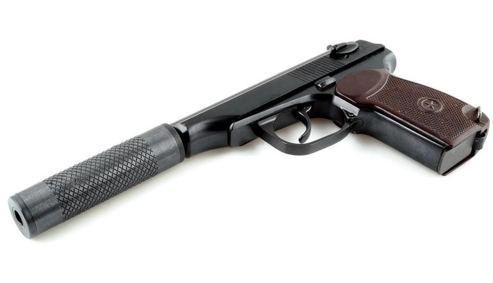 Пистолет под патрон флобера СЕМ ПМФ-1 с имитатором глушителя - изображение 1