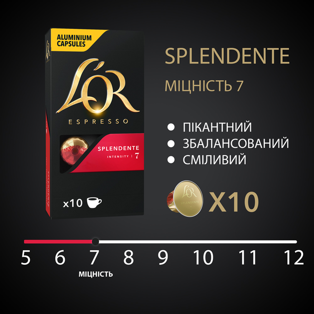 Кофе молотый в алюминиевых капсулах L'OR Espresso Splendente 10 шт совместимы с Nespresso 100% Арабика (8711000357910) - изображение 4