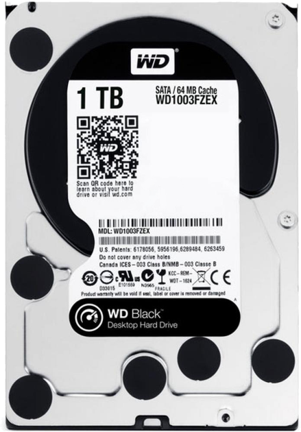 Жесткий диск Western Digital Black 1TB 7200rpm 64MB WD1003FZEX 3.5 SATA ...