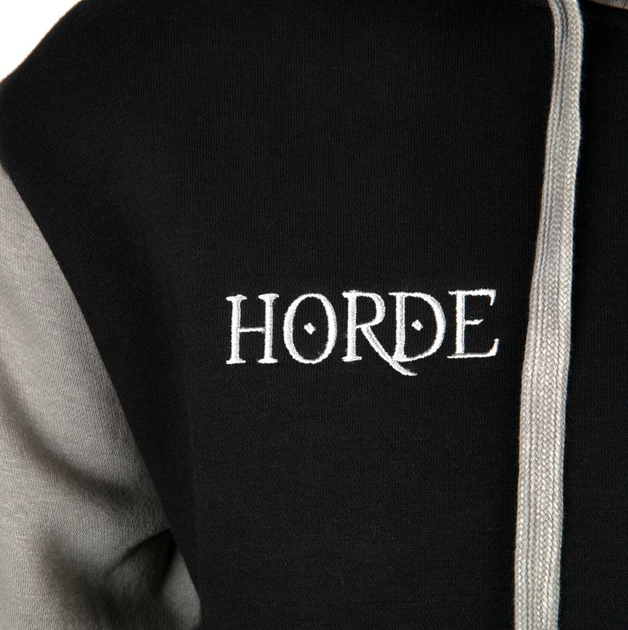 Толстовка JINX World of Warcraft Hoodie - Horde Varsity Black/Cool Grey/Red, S - изображение 4
