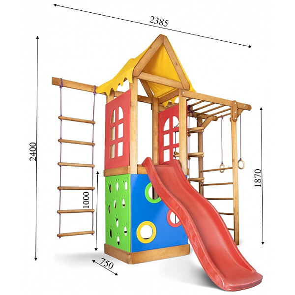 Детский спортивный игровой комплекс Baby Sport SB Babyland №22 Натуральное дерево 238.5х180х240 см (Babyland-22) - изображение 5