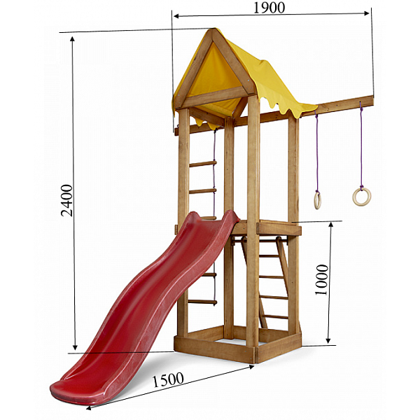 Детский спортивный игровой комплекс Baby Sport SB Babyland №17 Натуральное дерево 190х180х240 см (Babyland-17) - изображение 5