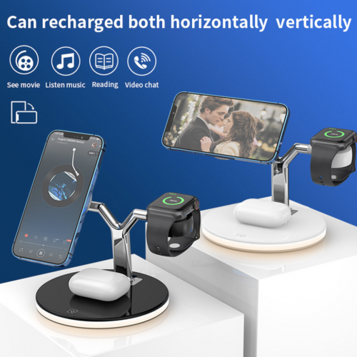 Зарядное устройство Bonola 3-in-1 Wireless Charging Station Dock Magnetic charging 25w White - Фото 5 Зарядное устройство Bonola 3-in-1 Wireless Charging Station Dock Magnetic charging 25w White - изображение 5