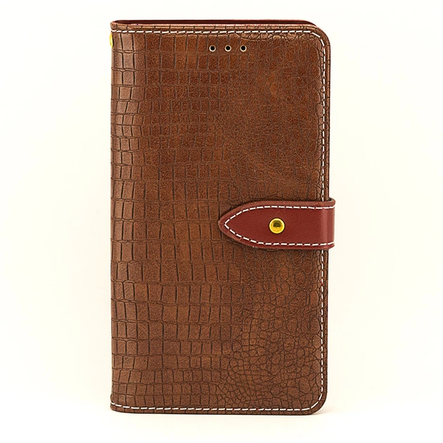Чехол Croc для Iphone 5 / 5s / SE книжка кожа PU коричневый - изображение 2