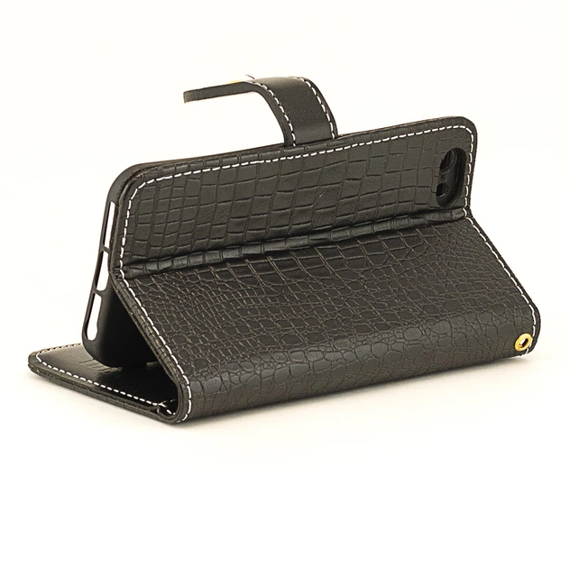 Чехол Croc для Iphone 5 / 5s / SE книжка кожа PU черный - изображение 4
