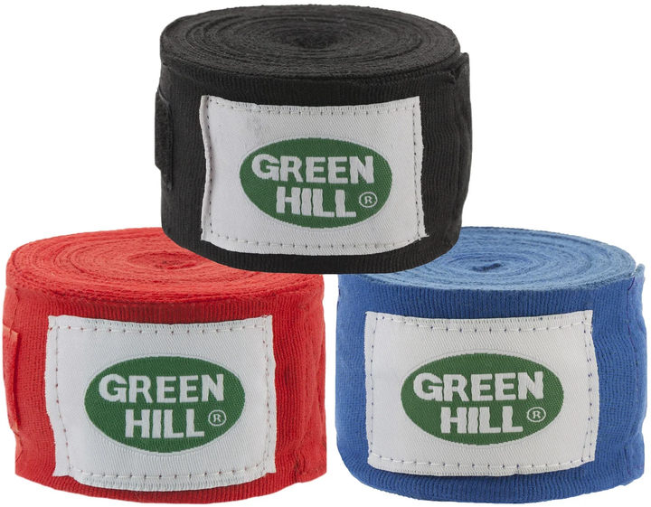Бинти боксерські GREEN HILL cotton/elastane 3,5 м сині - Фото 3 Бинти боксерські GREEN HILL cotton/elastane 3,5 м сині - зображення 3