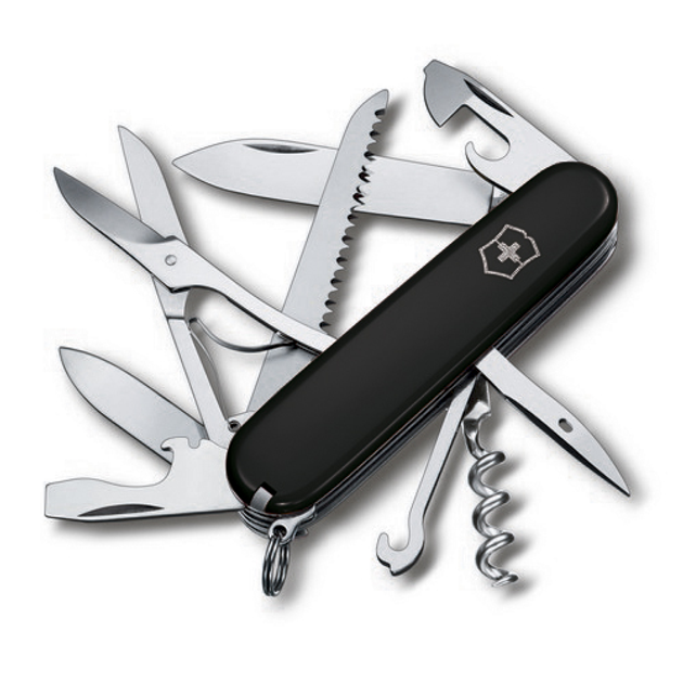 Складной нож Victorinox HUNTSMAN 91мм/15функ/черн /штоп/ножн/пила/крюк Vx13713.3 - зображення 1