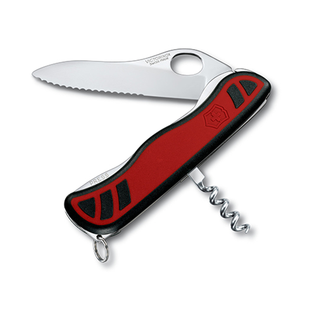 Складной нож Victorinox ALPINEER 111мм/3функ/крас-черн.мат /одноруч/волн/lock Vx08321.MWC - изображение 1