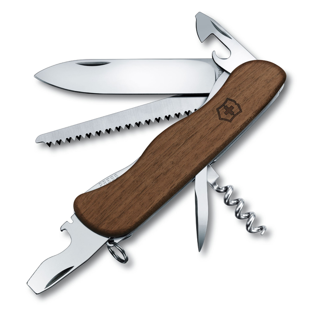 Складной нож Victorinox FORESTER WOOD 111мм/10функ/орех /lock/штоп/пила (блистер) Vx08361.63B1 - изображение 1