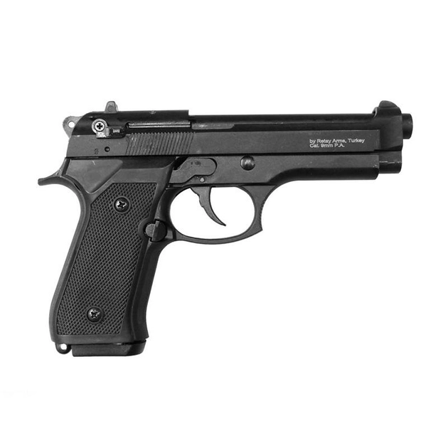 Сигнальний пістолет, стартовий Retay Beretta 92FS Mod.92 (9мм, 15 зарядів), чорний - зображення 2