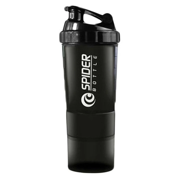 Шейкер Spider Bottle 2Go 500 мл + 2 отсека (по 100 мл) Черный - Фото 1 Шейкер Spider Bottle 2Go 500 мл + 2 отсека (по 100 мл) Черный - изображение 1