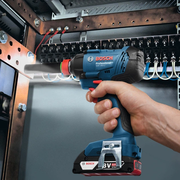 Akumulatorowy klucz udarowy Bosch Professional GDX 180-LI + 2 GBA 18 V 2.0 Ah + ładowarka (06019G5223) - obraz 5