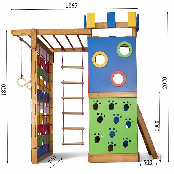 Детский спортивный игровой комплекс Baby Sport SB Babyland №16 Эко Разноцветный 230х75х210 см (Babyland-16) - изображение 6