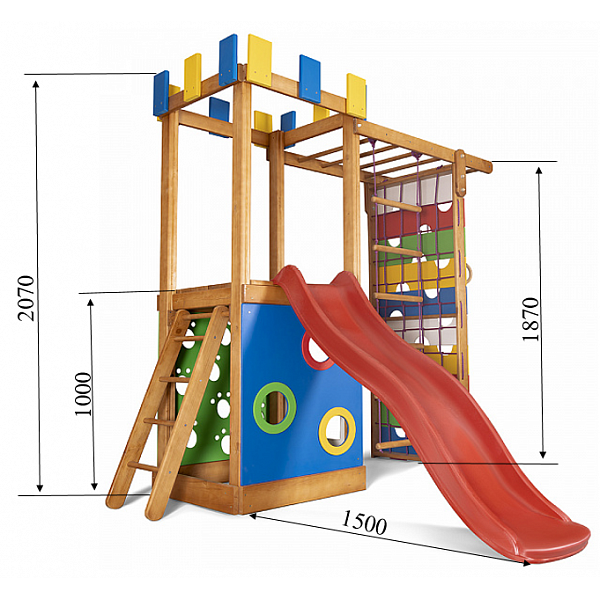 Детский спортивный игровой комплекс Baby Sport SB Babyland №15 Эко Разноцветный 186.5х75х210 см (Babyland-15) - изображение 7